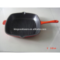 Square Cast Iron Grill Pan with Bacon Press